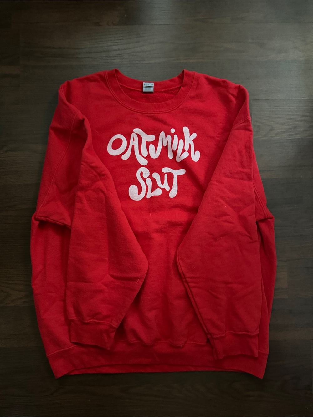 Gildan Red Crewneck Sweatshirt with White Graphic